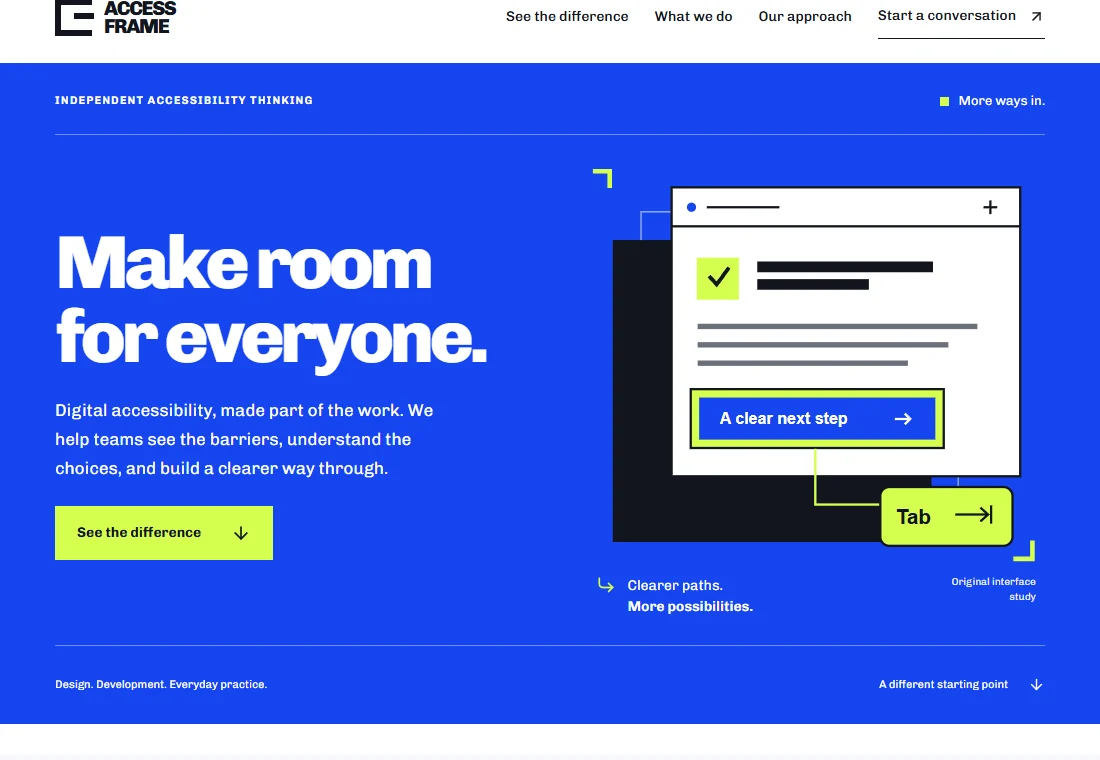 ACCESS FRAME — landing page preview