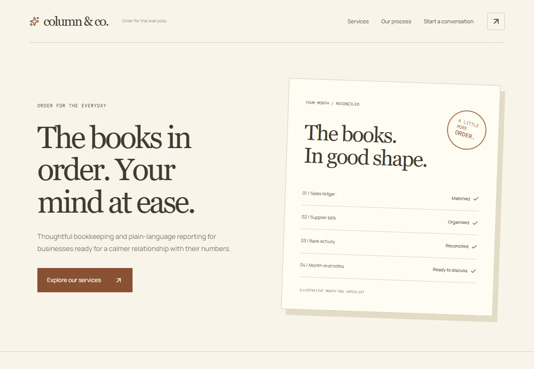 Column & Co. — landing page preview