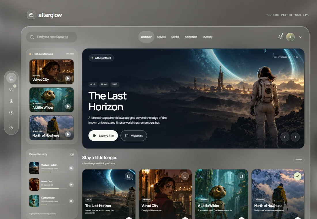 Afterglow / Cinema — landing page preview
