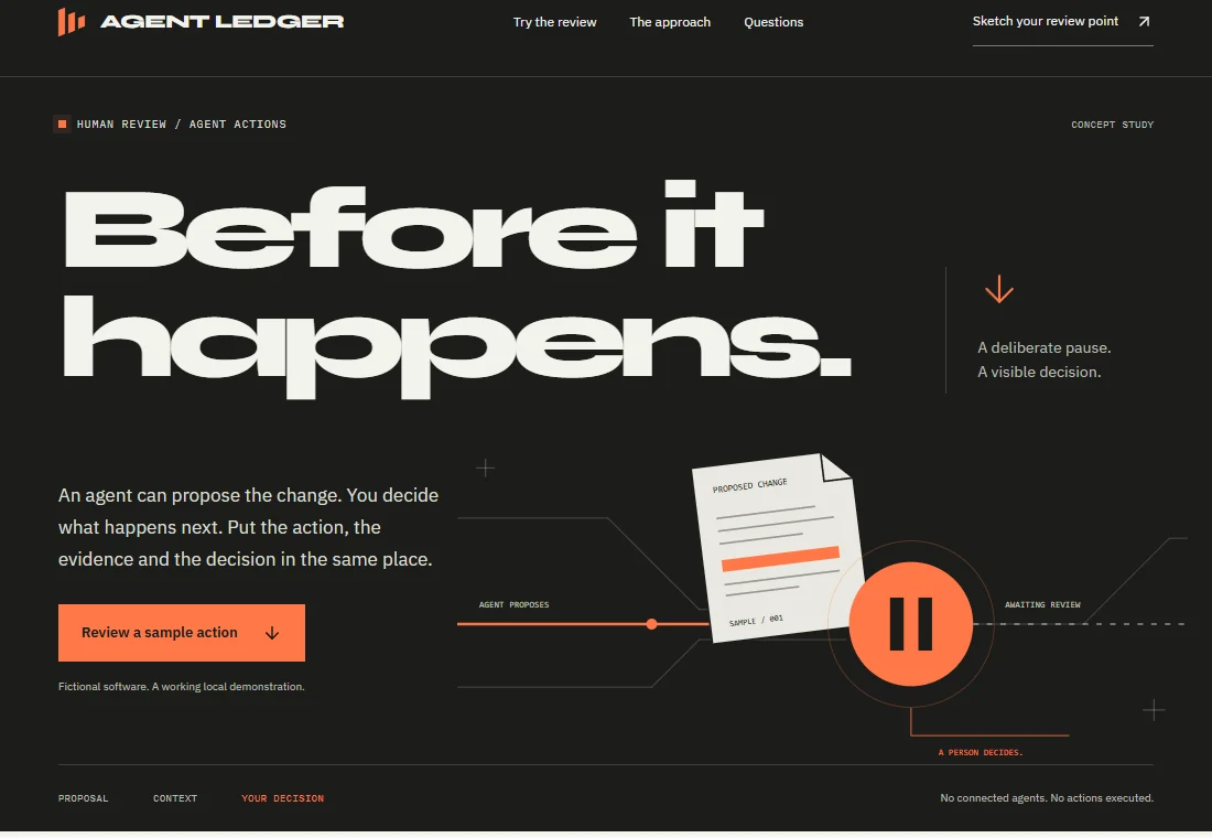 AGENT LEDGER — landing page preview