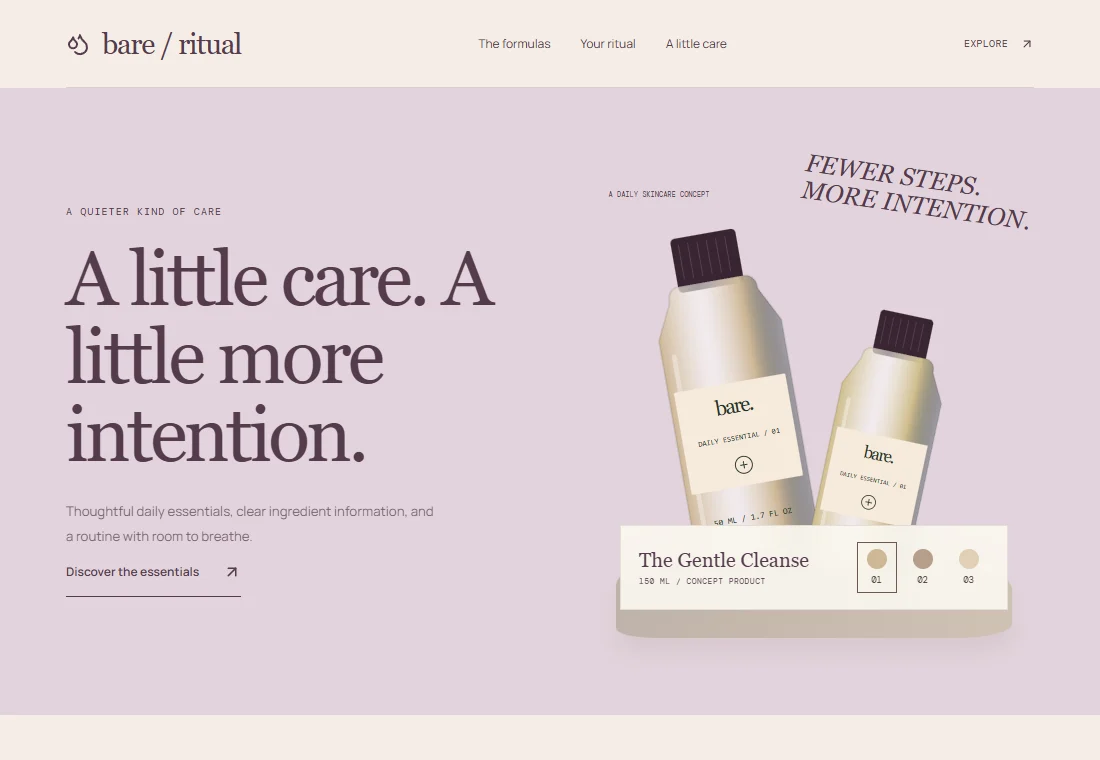 Bare Ritual — landing page preview