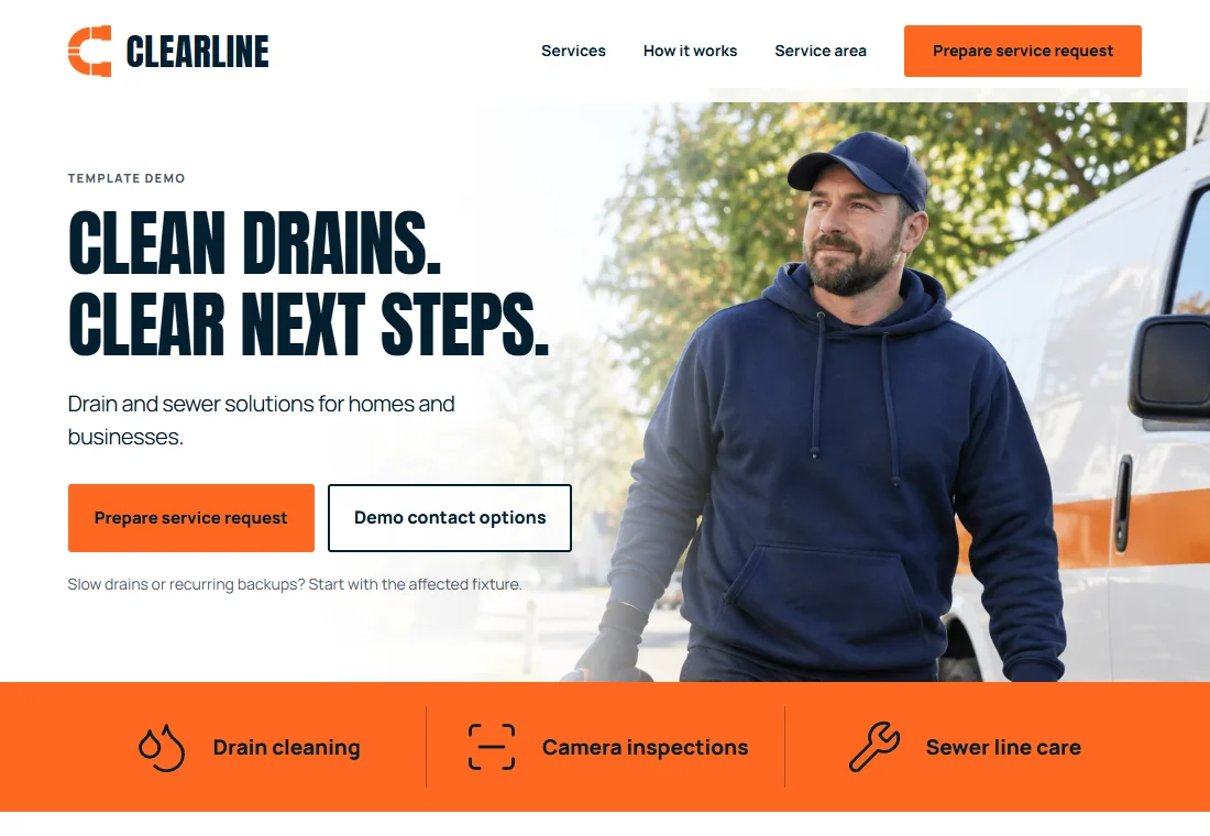 CLEARLINE — landing page preview