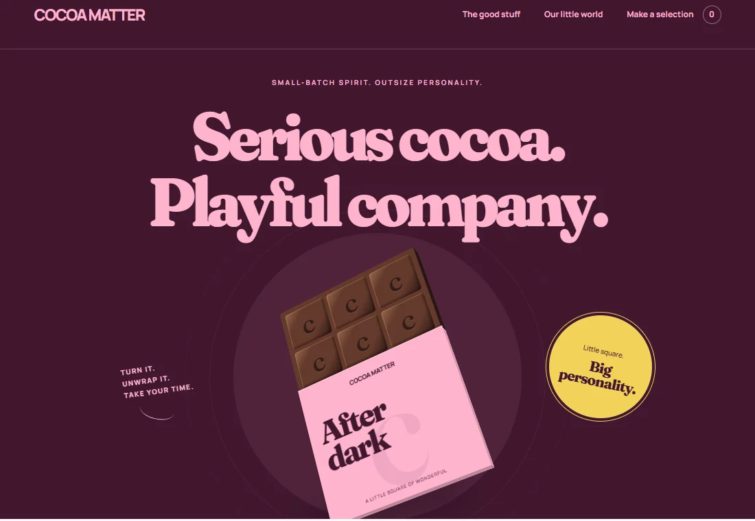 COCOA MATTER — landing page preview