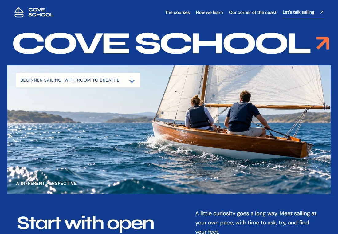 COVE SCHOOL — landing page preview