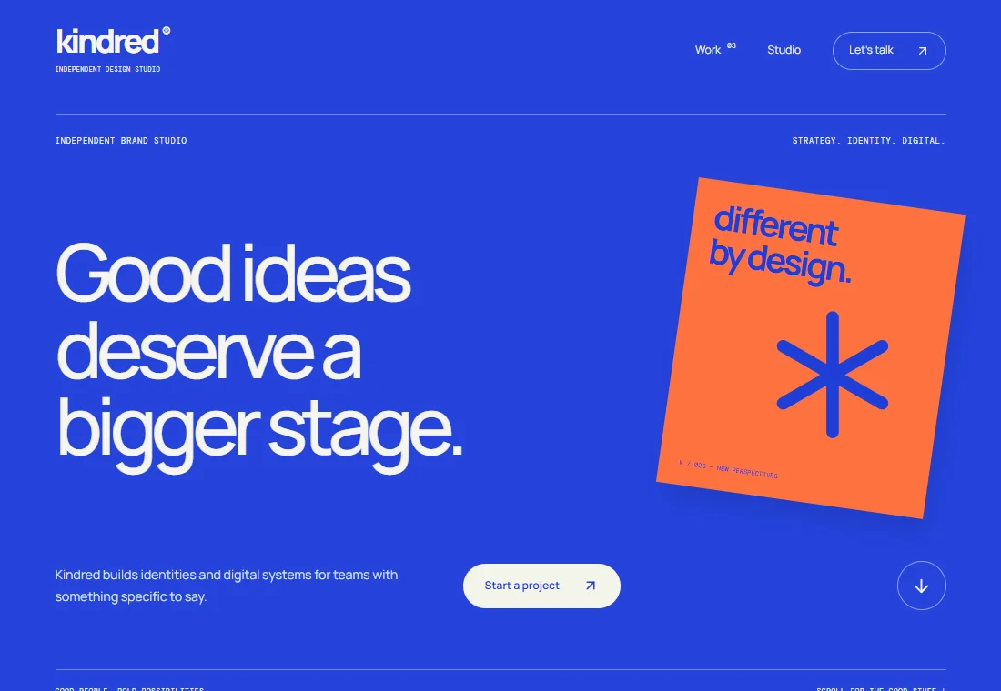 Kindred / Studio — landing page preview
