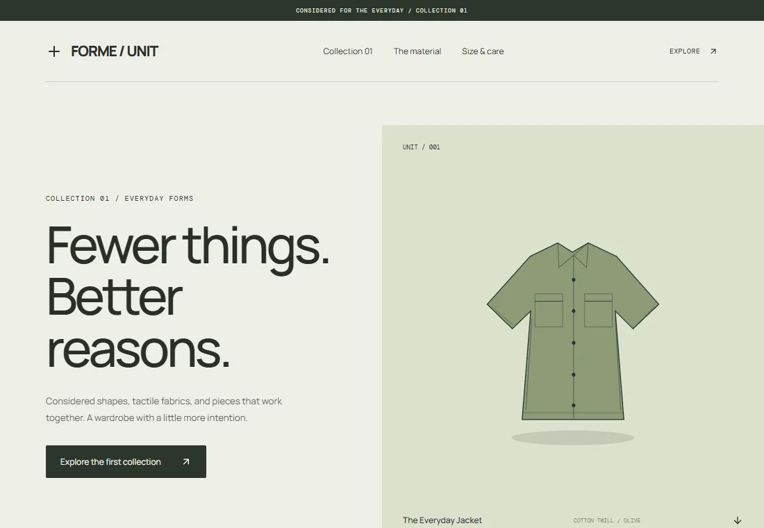 Forme / Unit — landing page preview