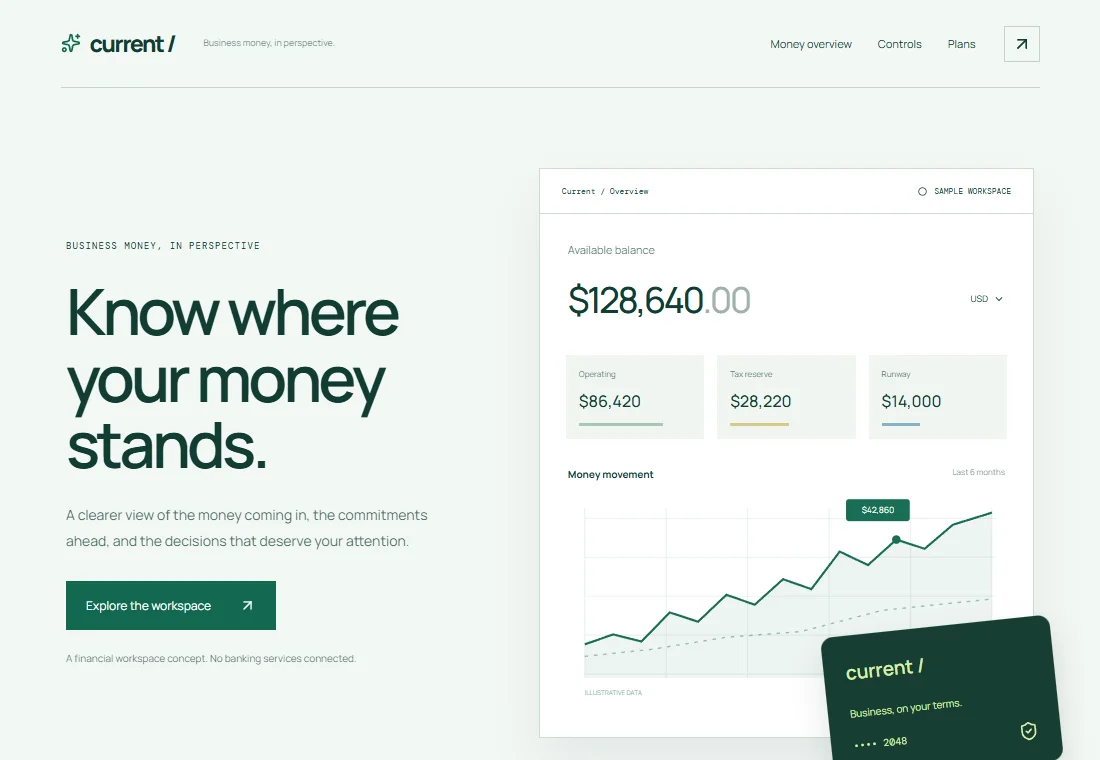 Current — landing page preview
