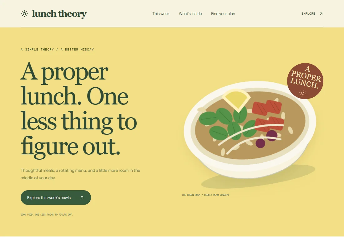 Lunch Theory — landing page preview
