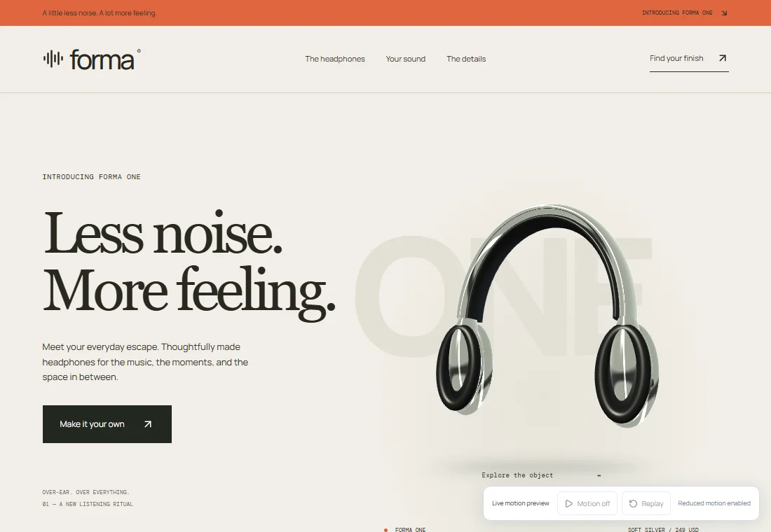 Forma / One — landing page preview