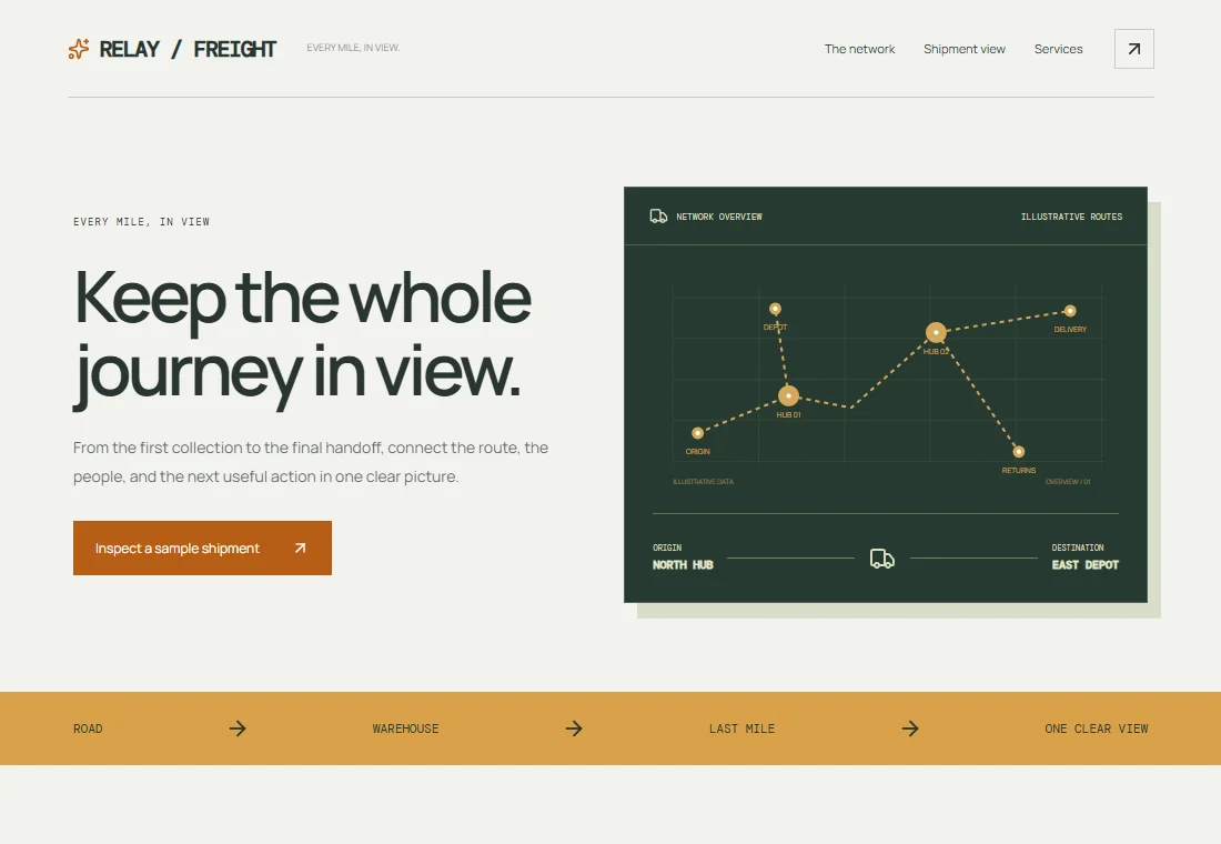 Relay Freight — landing page preview