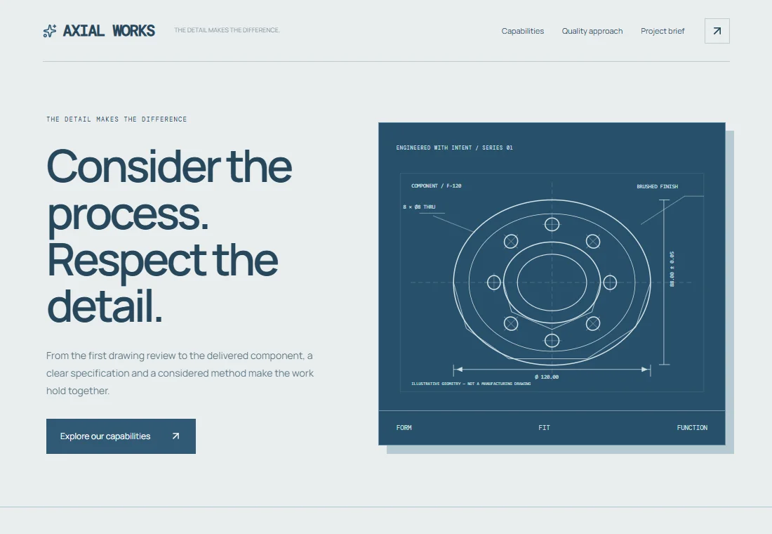 Axial Works — landing page preview