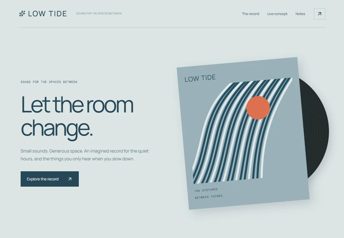 Low Tide — landing page preview