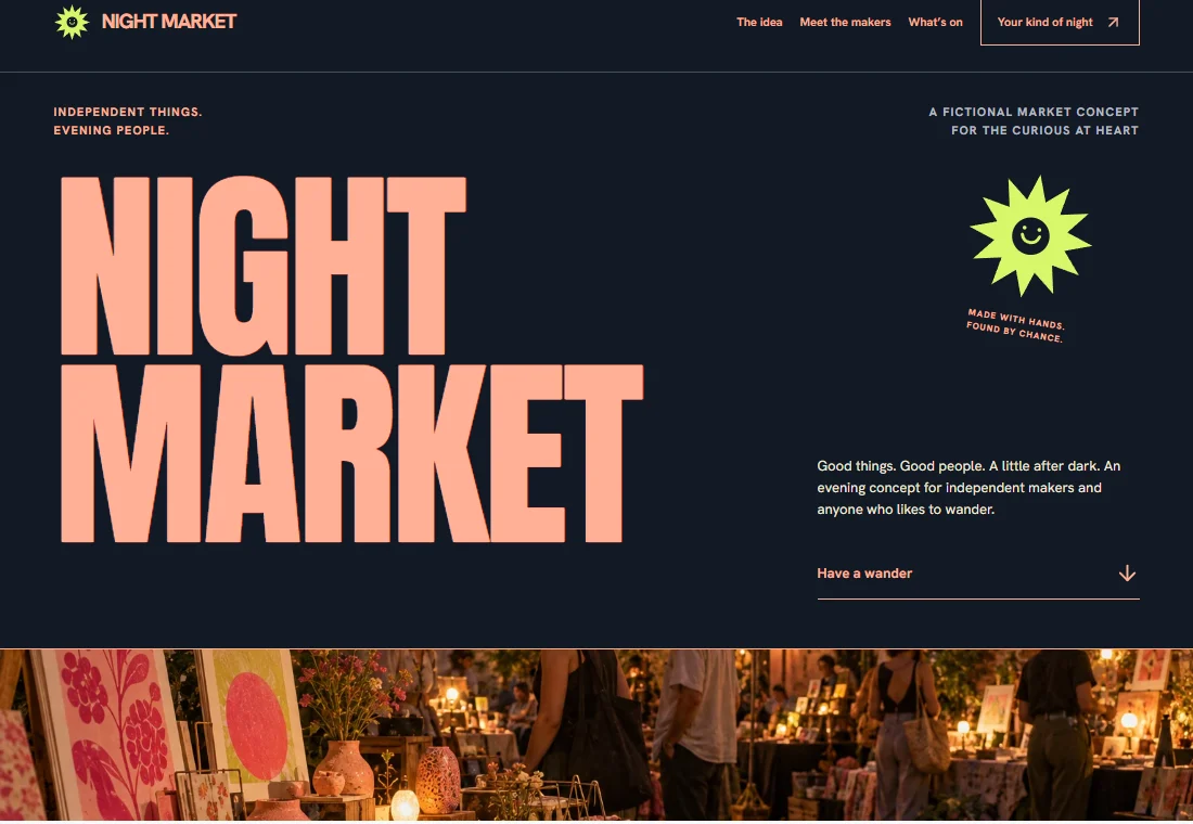 NIGHT MARKET — landing page preview