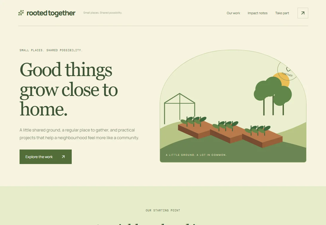 Rooted Together — landing page preview