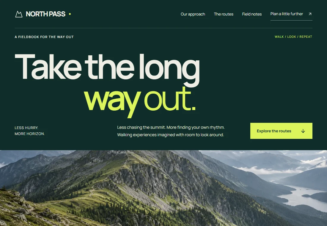 NORTH PASS — landing page preview