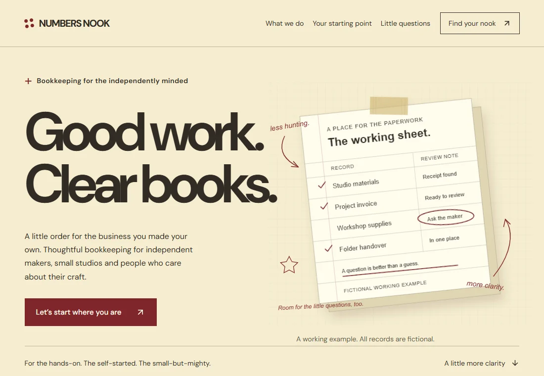 NUMBERS NOOK — landing page preview