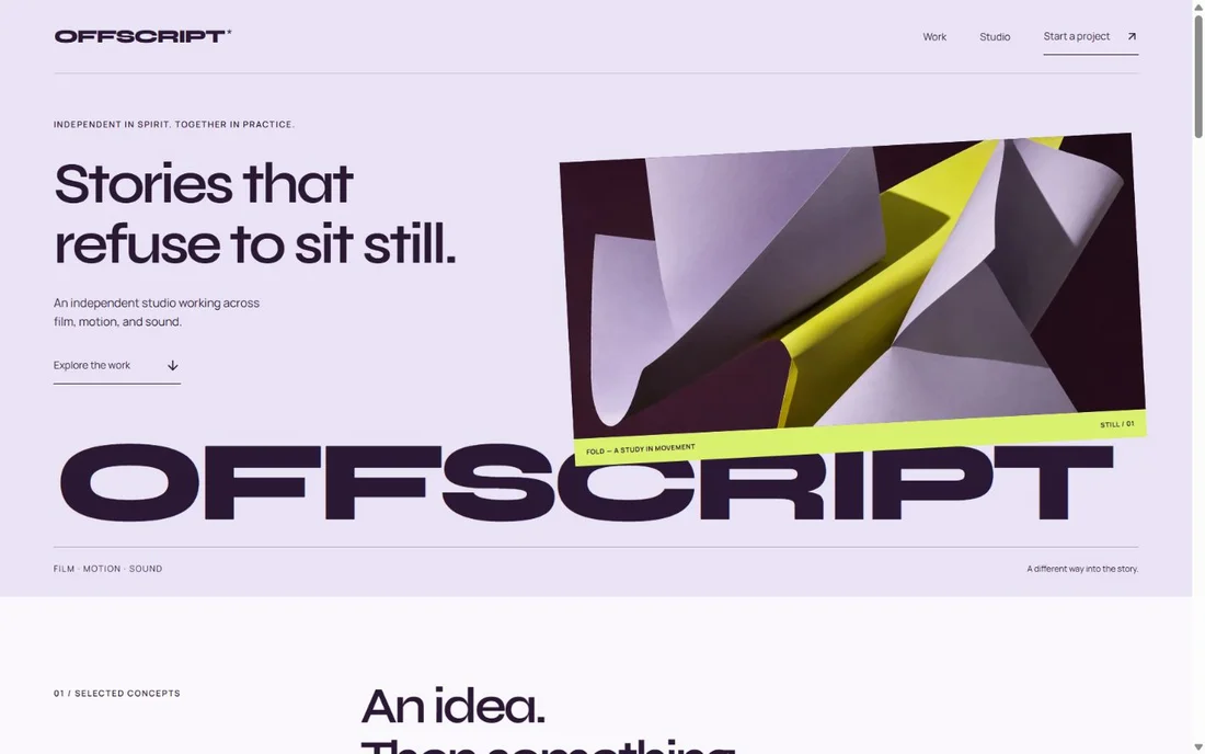 OFFSCRIPT — landing page preview