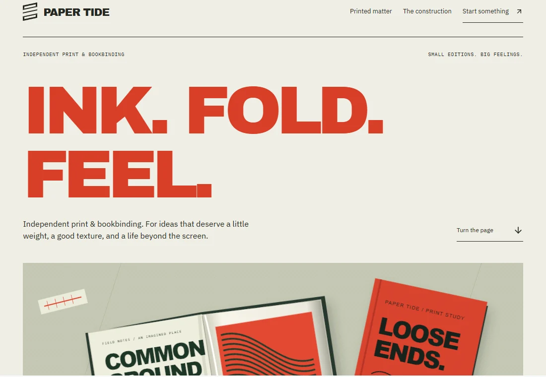 PAPER TIDE — landing page preview