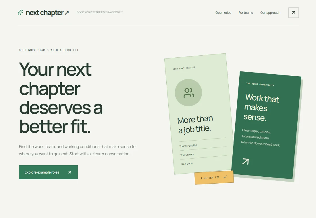 Next Chapter — landing page preview