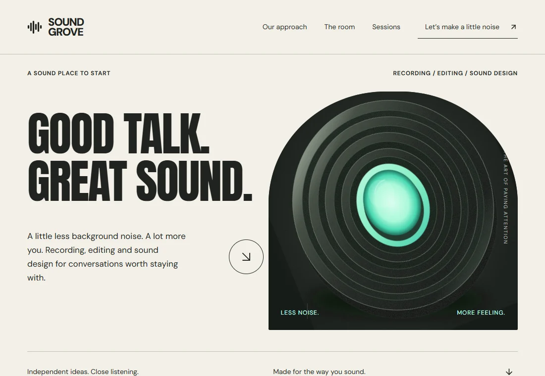 SOUND GROVE — landing page preview