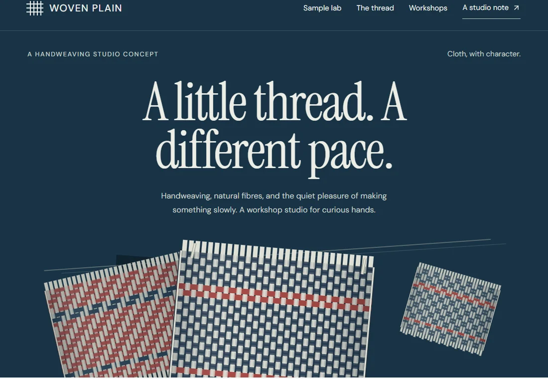 WOVEN PLAIN — landing page preview